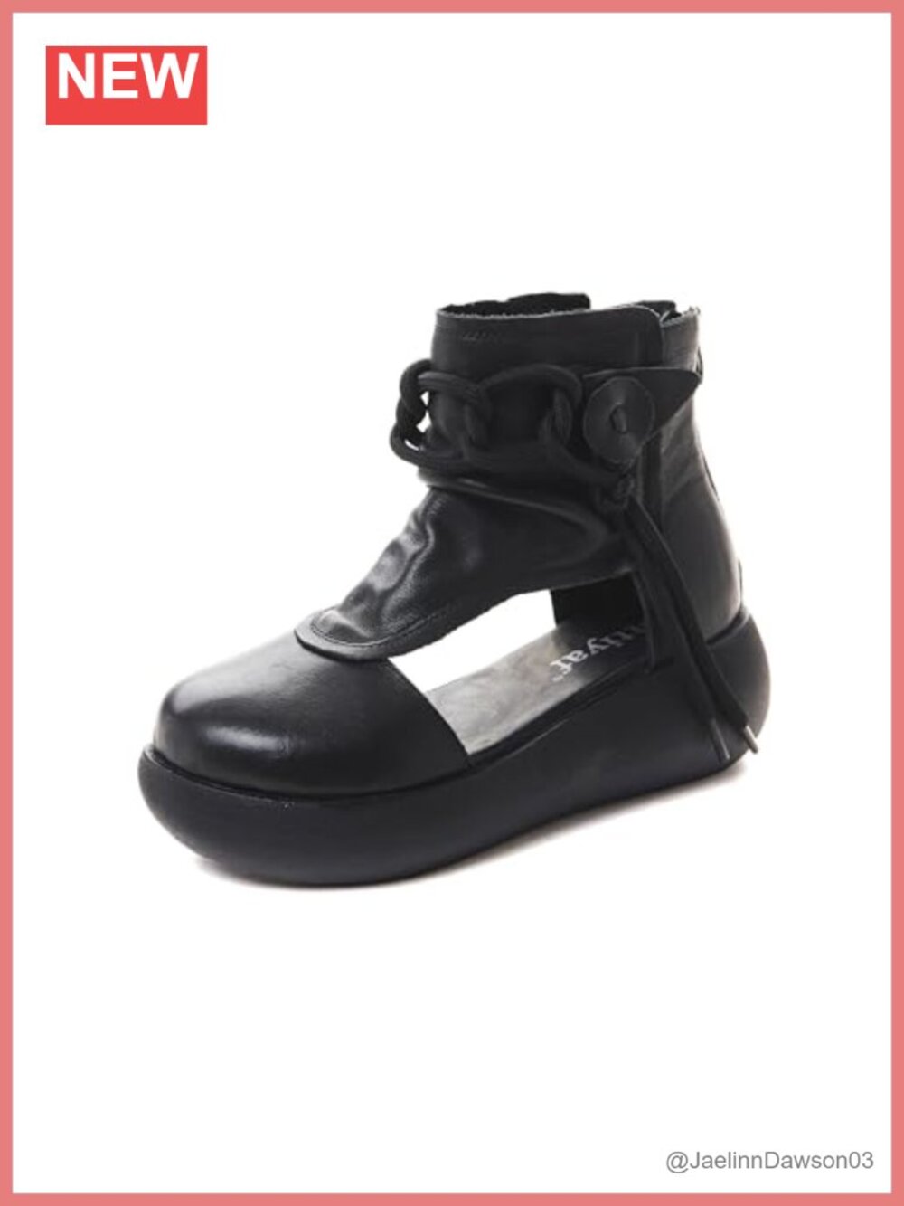 Women's Leather High Top Sandals Platform Summer Booties Heeled Shoes